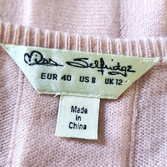 Miss Selfridge Ballerina Pink Bell Sleeves Tie Back Sweater - Picture 3 of 12
